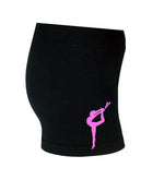 Kinder Shorts schwarz / Motiv neon pink