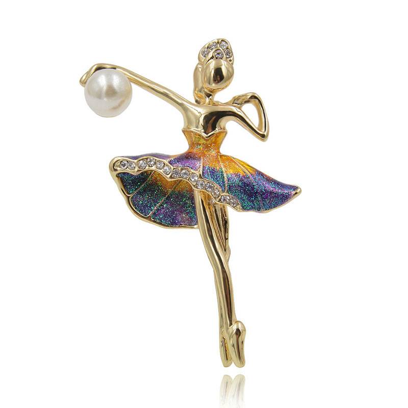 Brosche - Gymnastin mit Ball