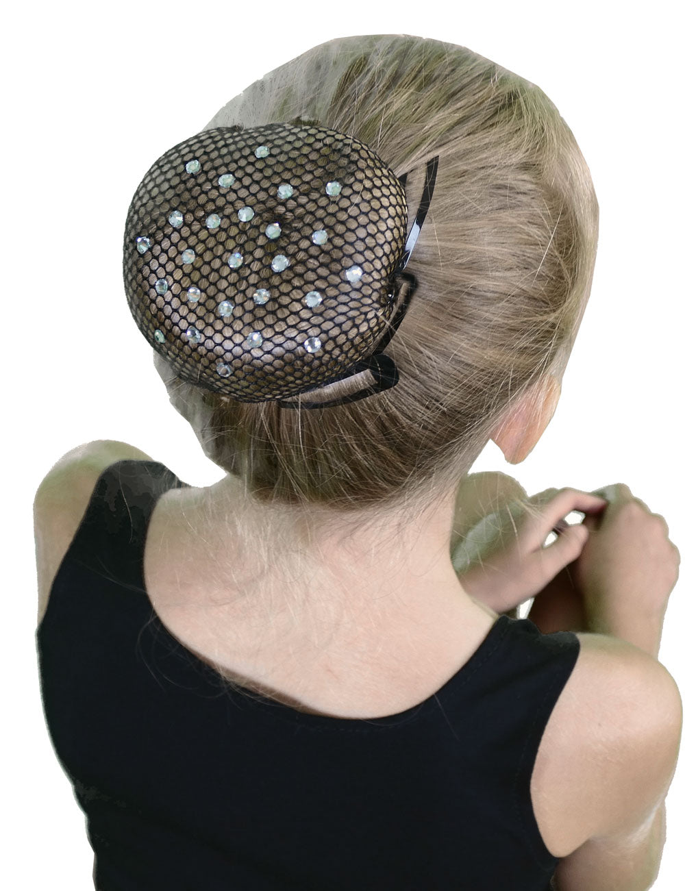 Haarnetz mit Strasssteinen in Crystal
