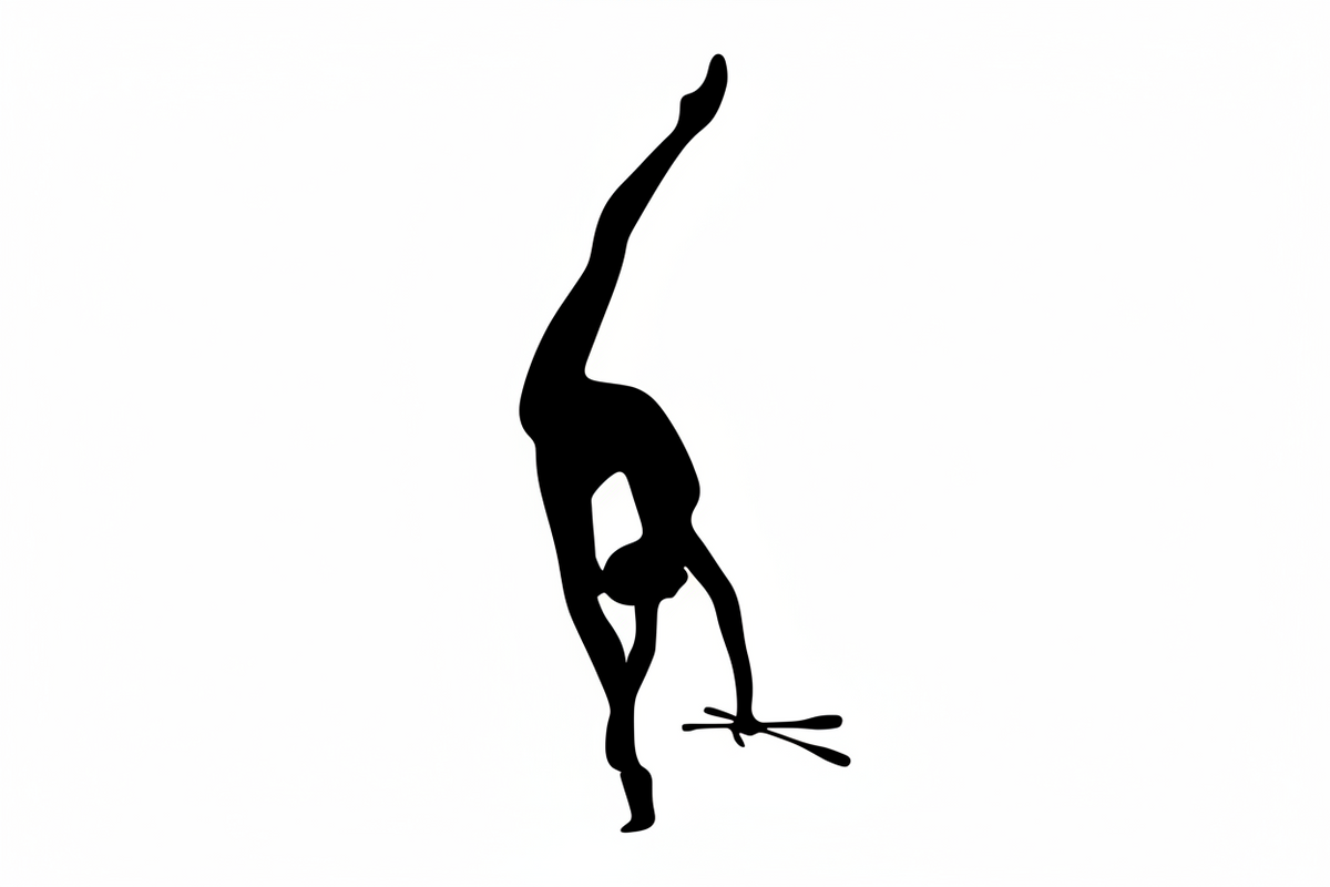 Bügel Motiv Gymnastin Rückbeuge mit Keulen
