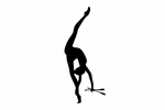 Bügel Motiv Gymnastin Rückbeuge mit Keulen