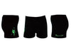 Kinder Shorts schwarz / Motiv neon grün