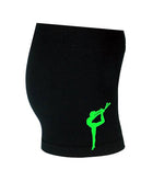 Kinder Shorts schwarz / Motiv neon grün